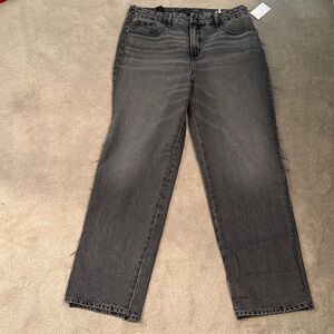 Good American Dark Gray Straight Leg Jeans